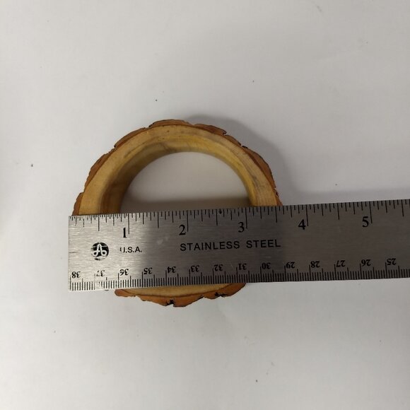 Carved Wood Bark Bracelets Lot 3 Farmhouse Fairy Cottagecore Hippie Boho Granola - Picture 12 of 15